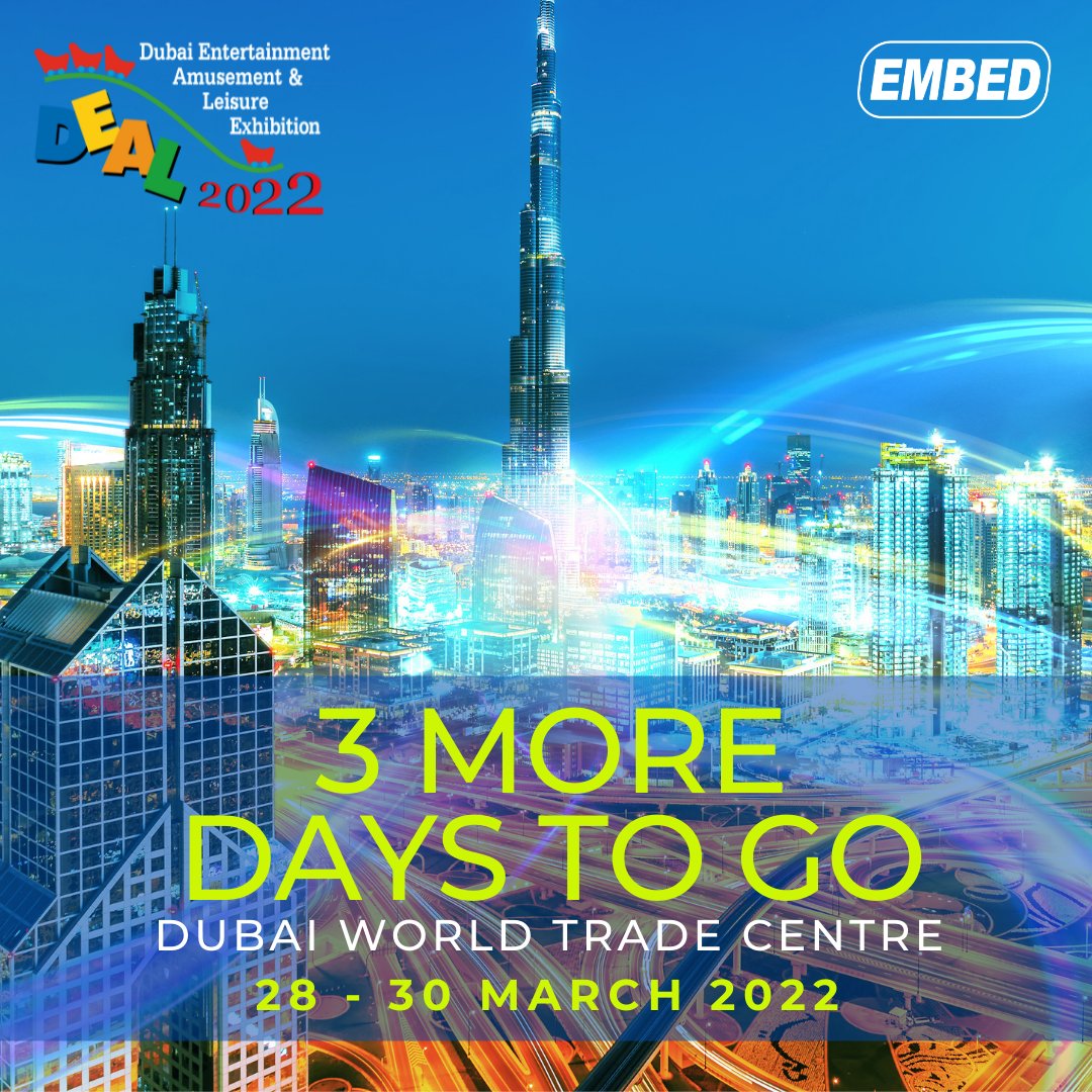 embedcard's tweet image. 3 DAYS TO GO! We look forward to seeing you at DEAL SHOW from 28th - 30th March.

Come visit us at booth #7-D148. 

Schedule a meeting with us, click here:
hubs.li/Q016MhnB0

#DEALSHOW2022 #EmbedEvents #FuellingFun #Amusement #Arcades #FamilyEntertainmentCenters
