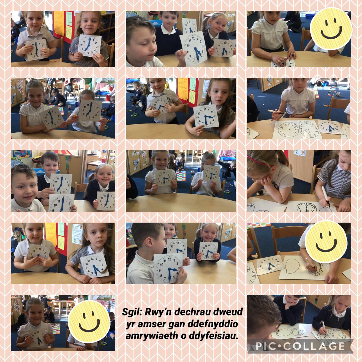 Ysgol_y_Castell's tweet photo. Nant Cwm Sarn- dysgu dweud yr amser o’r gloch, hanner awr wedi, chwarter wedi a chwarter i ⏰ learning to tell the time o’clock, half past, quarter past and quarter too ⏰ https://t.co/KfZdRDq2Qj