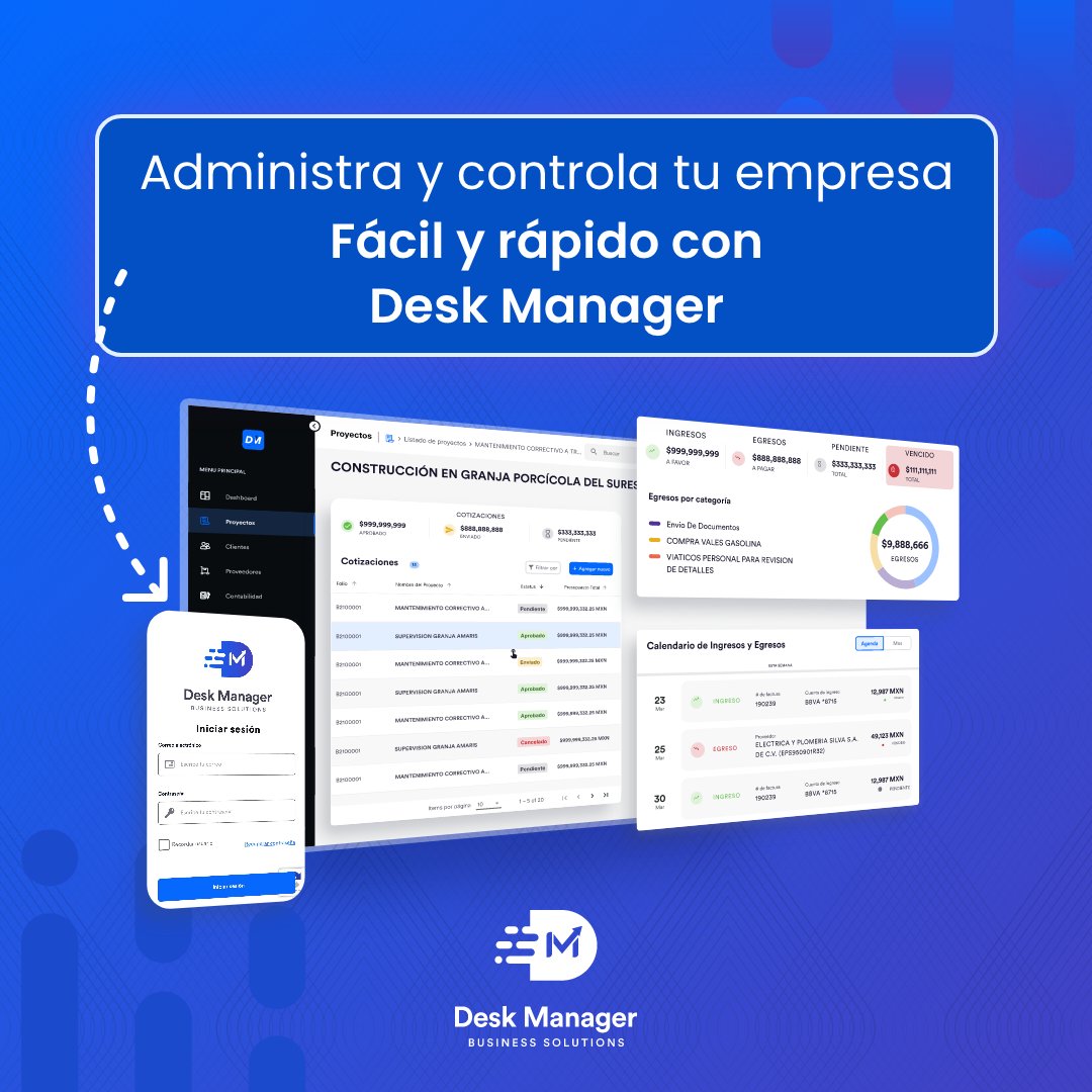 deskmanagerApp's tweet photo. 🤩 Conoce más acerca de #DeskManager, el software de administración que te brinda el control de ingresos/egresos/obra para crecer y digitalizar tu negocio
Mas información en -> https://t.co/g1R85Y1NGC 
#administración #adiosExcel #Excel #SoftwareStartups https://t.co/0CiCoryyQ1