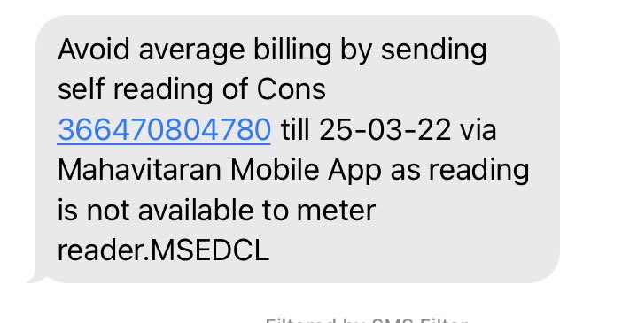 ankurdhopte's tweet photo. @MSEDCL Why we are getting this kind of massages.... Are you people are not supposed to take metre reading every month. https://t.co/Ah19bt8Q6T
