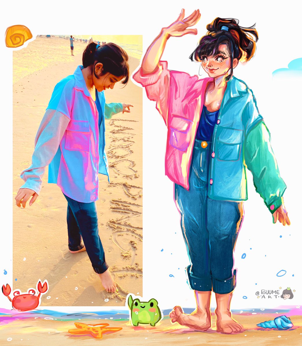 pouume's tweet photo. It's been a while since last time I drew myself like this. As you know I love drawing #ootds from time to time and hope you like them too. it's some kind of cool exercise for me. 🌼 The timelapse process video and some close-ups here  https://t.co/gtJXzTG350 🌙

@Procreate #OOTD https://t.co/XPBipw66ba