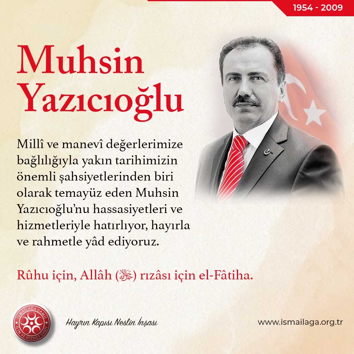 ismailaga_cami's tweet photo. #TarihteBugün (25 Mart 2009)
Muhsin Yazıcıoğlu’nun Vefâtı https://t.co/KNwEa3oh6B