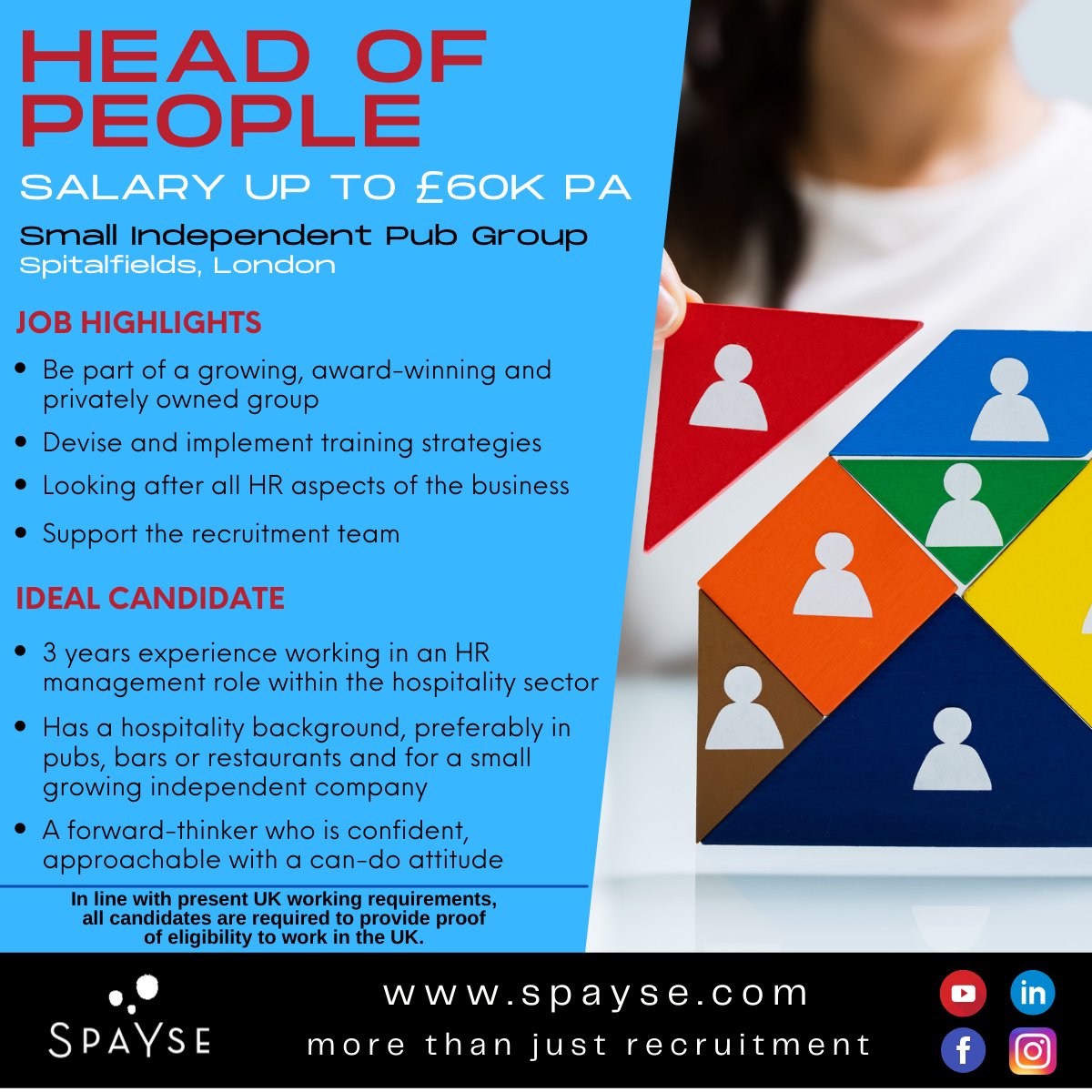 SpaYseRecruit's tweet photo. Would you like to work for a growing independent pub group? Our client is looking for an experienced Head of People who is equally as passionate about hospitality as they are.  For more information on this role, please click on the link below.

👉 https://t.co/i2H4hFJCDZ https://t.co/uRpIRZWp45
