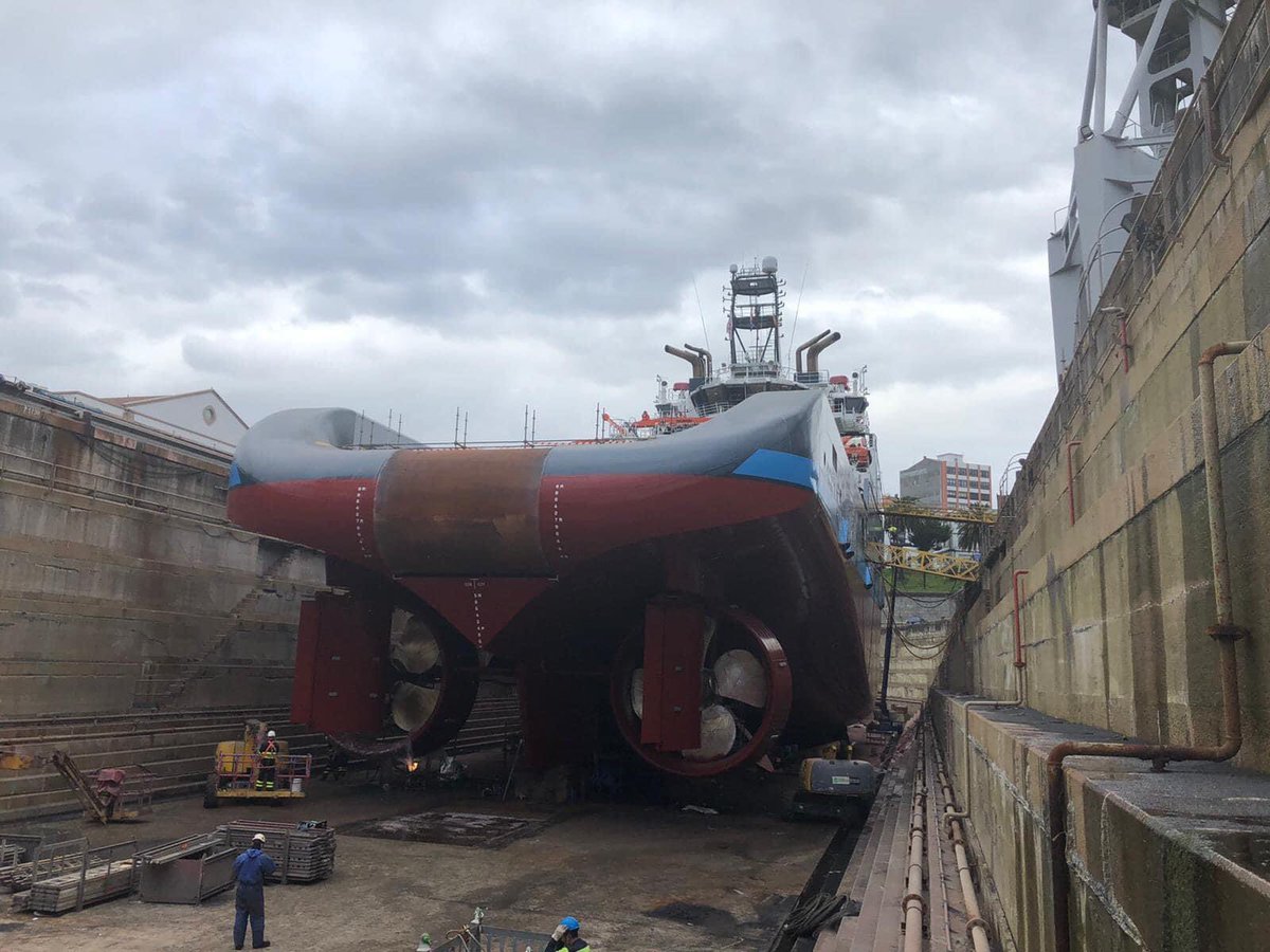hoffmannoliv1's tweet image. ALP Defender in drydock at Navantia in Ferrol, Spain
#ALP