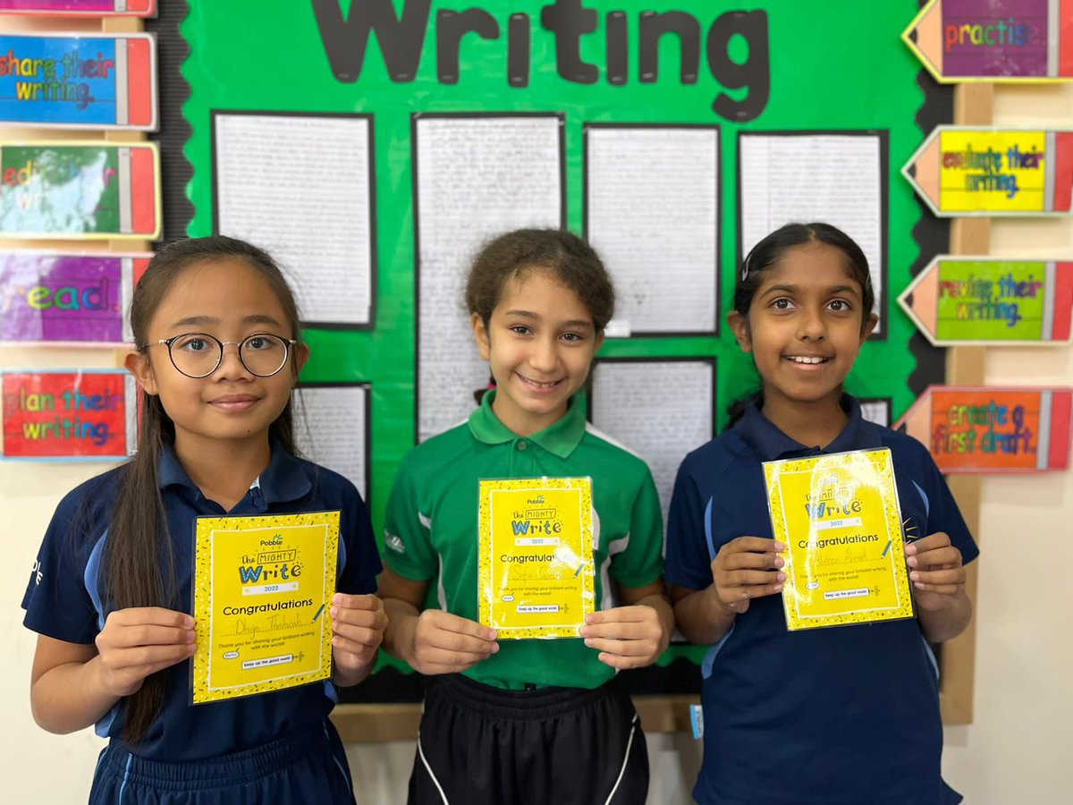 SmartVisionSch1's tweet photo. Delighted to take part in the global #MightyWrite competition from @HeyPobble our top entrants found out today that their writing has been chosen from our school to be entered. All children in KS2 loved this.๐๐ผthanks @HeyPobble for continuing to find ways to motivate and support. https://t.co/SxSaDW1VNd
