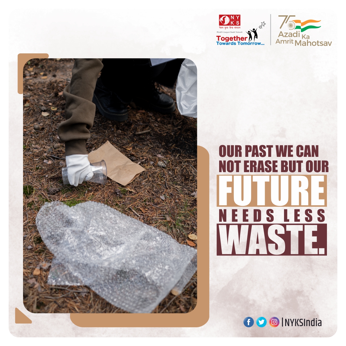 MYBharatHQ's tweet photo. If nothing is done, the world will be on a dangerous path toward even more waste and pollution. Our past is impossible to erase, but our future requires less waste.

#NoPlastic #CleanIndia #SwachhBharatMission #SaveFuture #RemovePlastic #NoGarbage https://t.co/cstczU5MVK