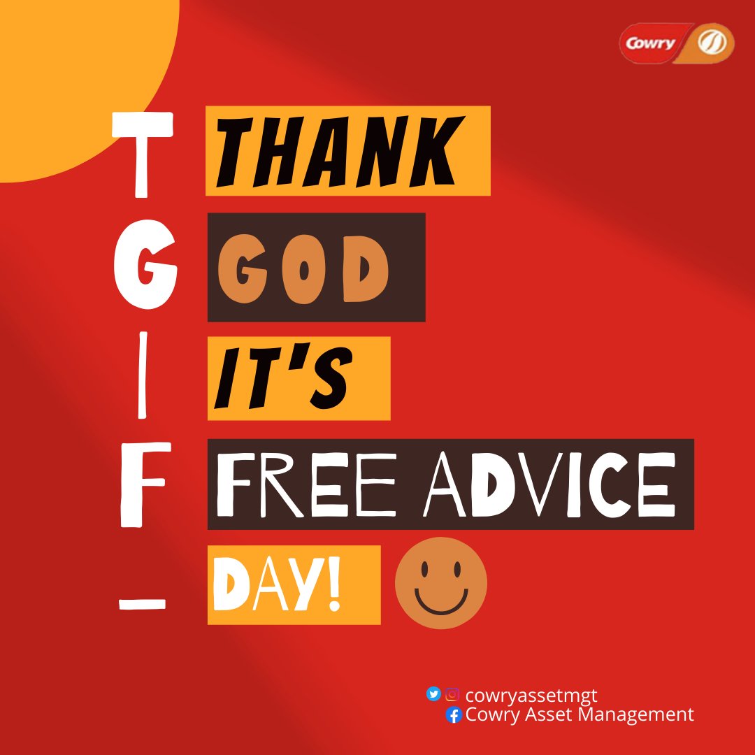 CowryAssetMgt's tweet image. It's  Free Financial Advice today 💃💃💃

Let's know in the comment section what financial advice you need.