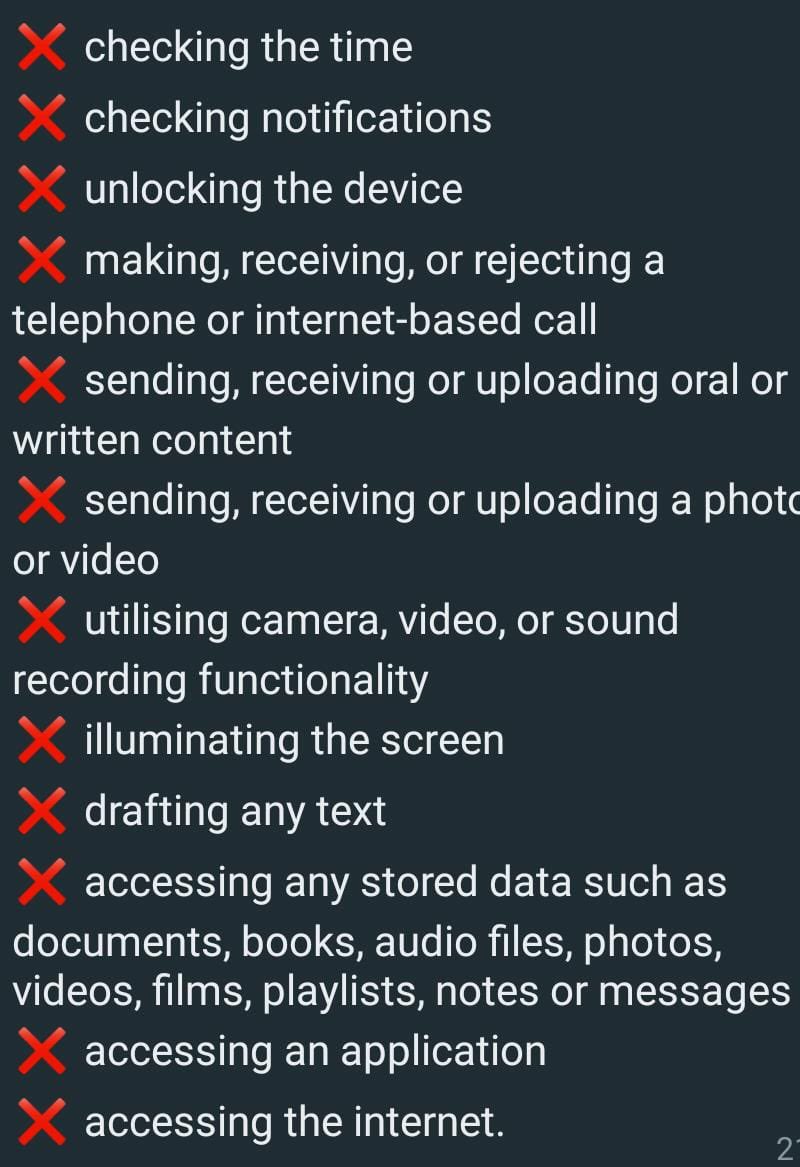 **Important law change effective today**

It is already illegal to text or make a phone call when using a hand-held device while driving. It’s now also an offence to use a mobile (or other device such as a tablet) when driving for the activities listed below.

A welcome change.