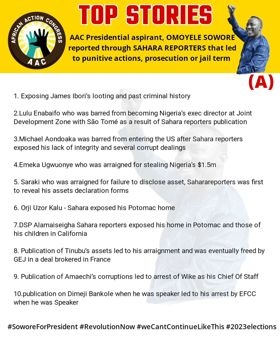 taiyelolu__'s tweet image. Youth Agenda @YeleSowore 2023...

Don&apos;t come here after 2023 that u don&apos;t have alternative that&apos;s why u vote Atiku, Tinubu, Peter Obi, stop ♻ Failed leader 

Sowore For President 2023.

Ghana Nigeria, #SOAP2022 Atiku Presidency Ronaldo