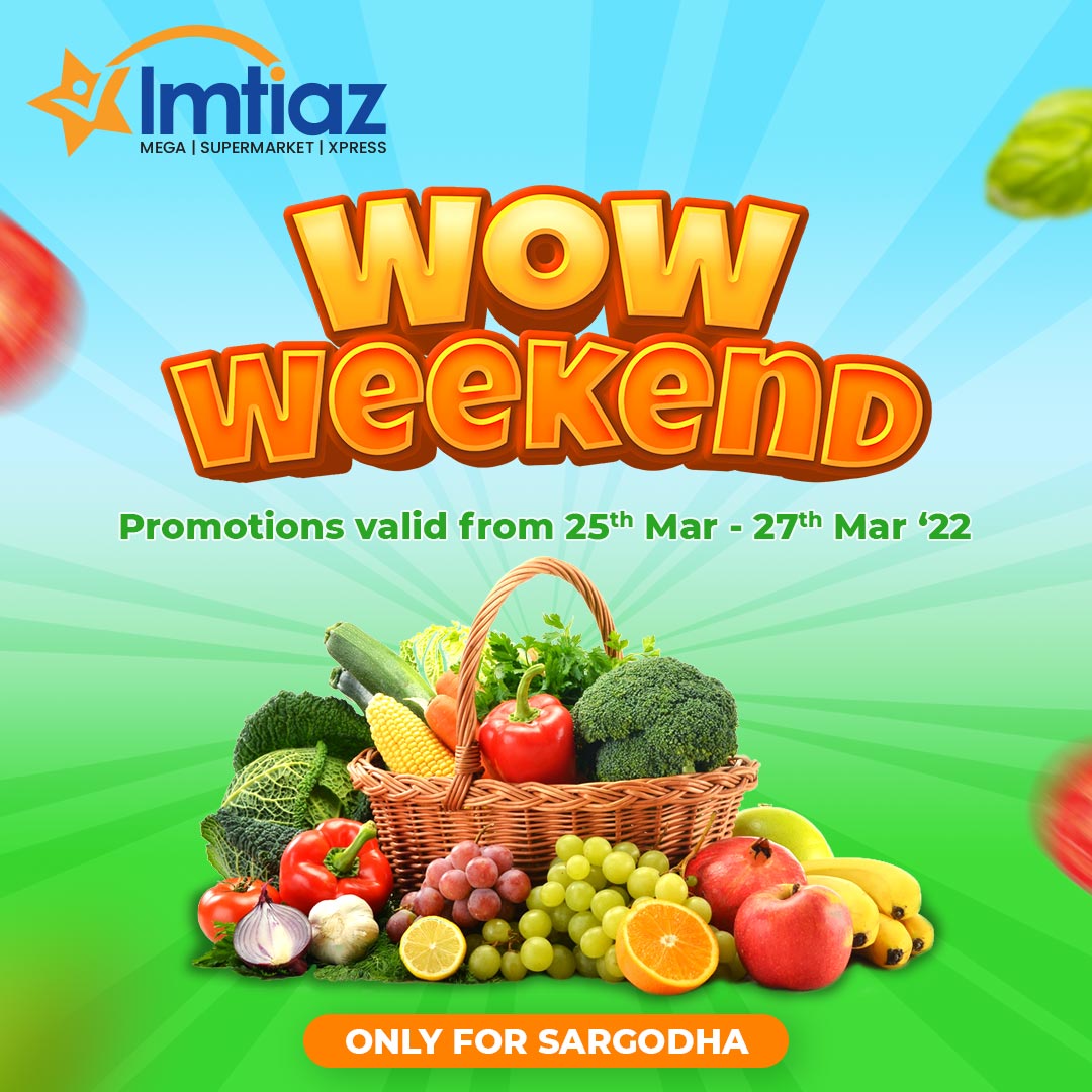 imtiazstores's tweet photo. This weekend fill your carts with fresh fruits & vegetables at discounted prices! Head to Imtiaz Store now to avail our weekend promotions. π₯π
#ImtiazStores #WeekendPromotion #WowWeekend https://t.co/ZZxSxLQcmK