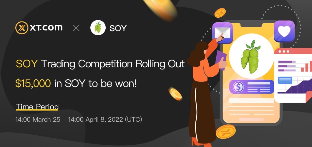 TheRealSloFi's tweet image. Only a few hours left until the #SOYFinance trading competition launches on #XTexchange 🚀

Get ready for today at 14:00 UTC for a chance to win a share of 15 000 USD in $SOY token 💰

Read the rules here:
➡️ clo.click/XT-TradingComp…

Good luck to all participants!