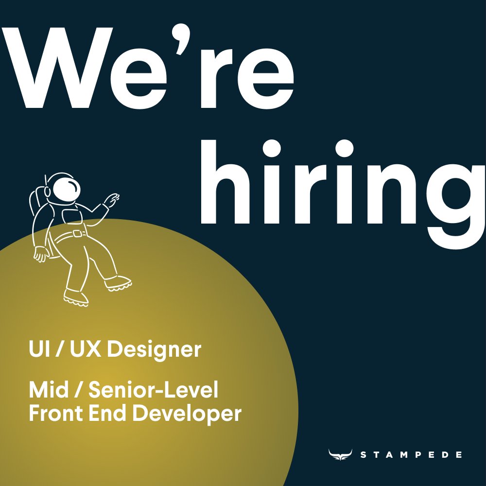 Stampede 🇲🇾 on Twitter: "Stampede's hiring UI/UX Designers and Mid to  Senior-level Front End Developers! To check out the job descriptions and  apply, head to https://t.co/iAMwSo2E5Y https://t.co/adrwH5Qbyj" / Twitter