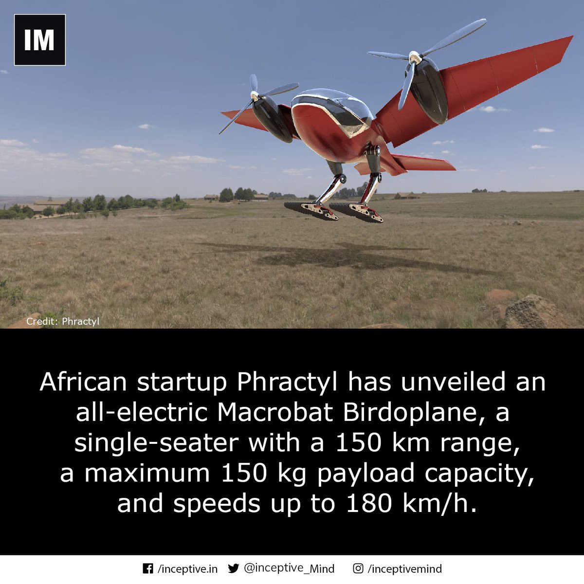 Inceptive_Mind's tweet photo. Africa’s bizarre Macrobat flying car – a bird or a plane?
#macrobat #flyingcar #innovation #newinvention #newtechnology #inceptivemind https://t.co/ntOJ7Bgil4