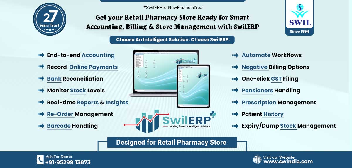 swilerpsoftware's tweet image. Integrate your ⚕medical store with #SwilERPsoftware to solve all your 👉accounting, billing, and store management-related problems in just a single click. 
🌐 zcu.io/0kqF 
Call📲+91 95299 13873
#Retailmedicalsoftware #Medicalsoftware #Pharmacy #SwilSoftware