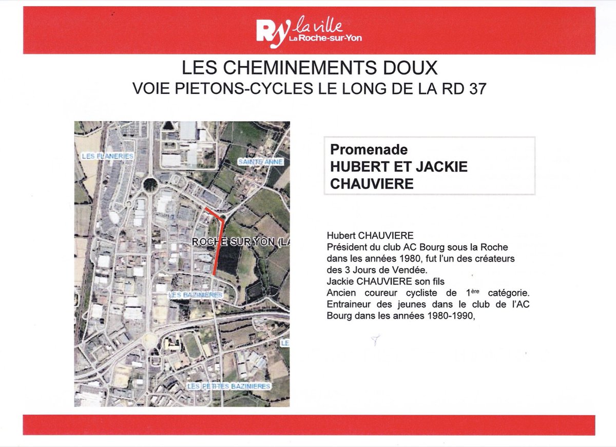 Quand tu viens d’apprendre qu’une piste cyclable portera le nom de ton père et de ton grand-père dans la ville de <a href="/larochesuryonfr/">La Roche-sur-Yon, Ville & Agglomération</a> 😃😀merci 🙏