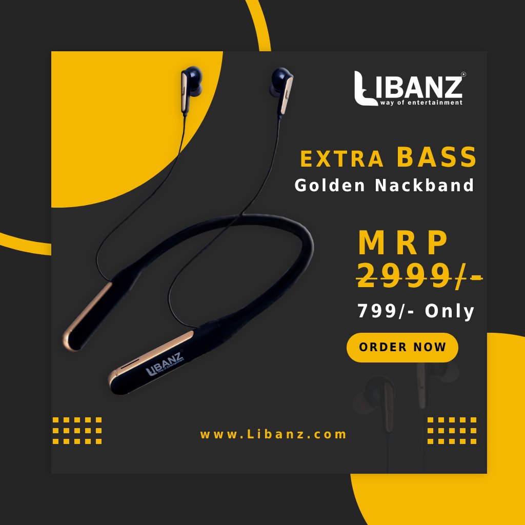 libanzb2b's tweet photo. 💥Libanz Offers Libanz Extra Bass Golden Neckband with high features along with easy to carry, let's book now and get on your doorstep within 48 Hrs. Best Prices For Customer.
For More Visit -https://t.co/BJmvniXUWk | Or 
Get Connected +91-8010339339 https://t.co/XjKacCpdMa