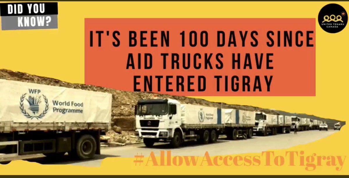 Aa18745738's tweet photo. #DidYouKnow a couple weeks ago the Ethiopian Gov. Said 20Trucks full of food and medicine are heading to #Tigray but none reached to Tigray. Why is there no safe road to #HumanitarianAid #AllowHumanitarianAccess https://t.co/NE1764b5fF