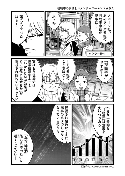 視聴率が「落ちた」話とコメンテーターエンドウさん 