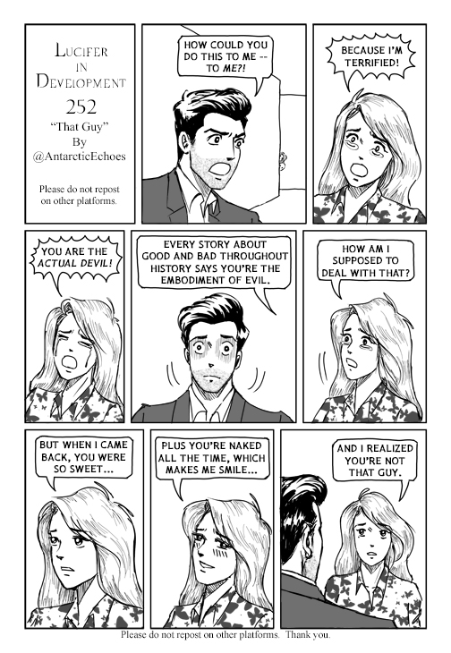 AntarcticEchoes's tweet image. Happy Friday, everyone! Here is a special two page #LuciferInDevelopmentComics no. 252! Dorky Luci and Lauren have their talk.... 😱😱😱 And yes, @Ildymojo and @Henderson_Joe are still spying on them! 😅😅😅Enjoy!💖💖💖💖💖
@tomellis17 @dbwofficial @Aimee_Garcia #LuciferNetflix