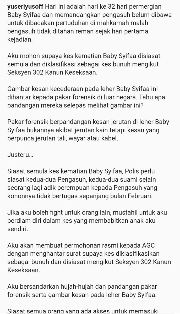 nasrmediamy's tweet photo. 32 hari selepas pemergian baby syifaa. Masih tiada tangkapan dibuat. Semoga kematian #babysyifaa terbela. Manusia paling pukimak adalah manusia yg pukul dan dera budak. https://t.co/sZMdslndkN