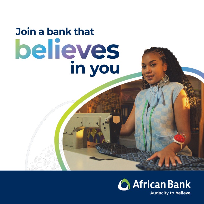 AfricanBank's tweet photo. Join a bank that believes in you. Follow African Bank #AudacityToBelieve https://t.co/4qOaehTQYC