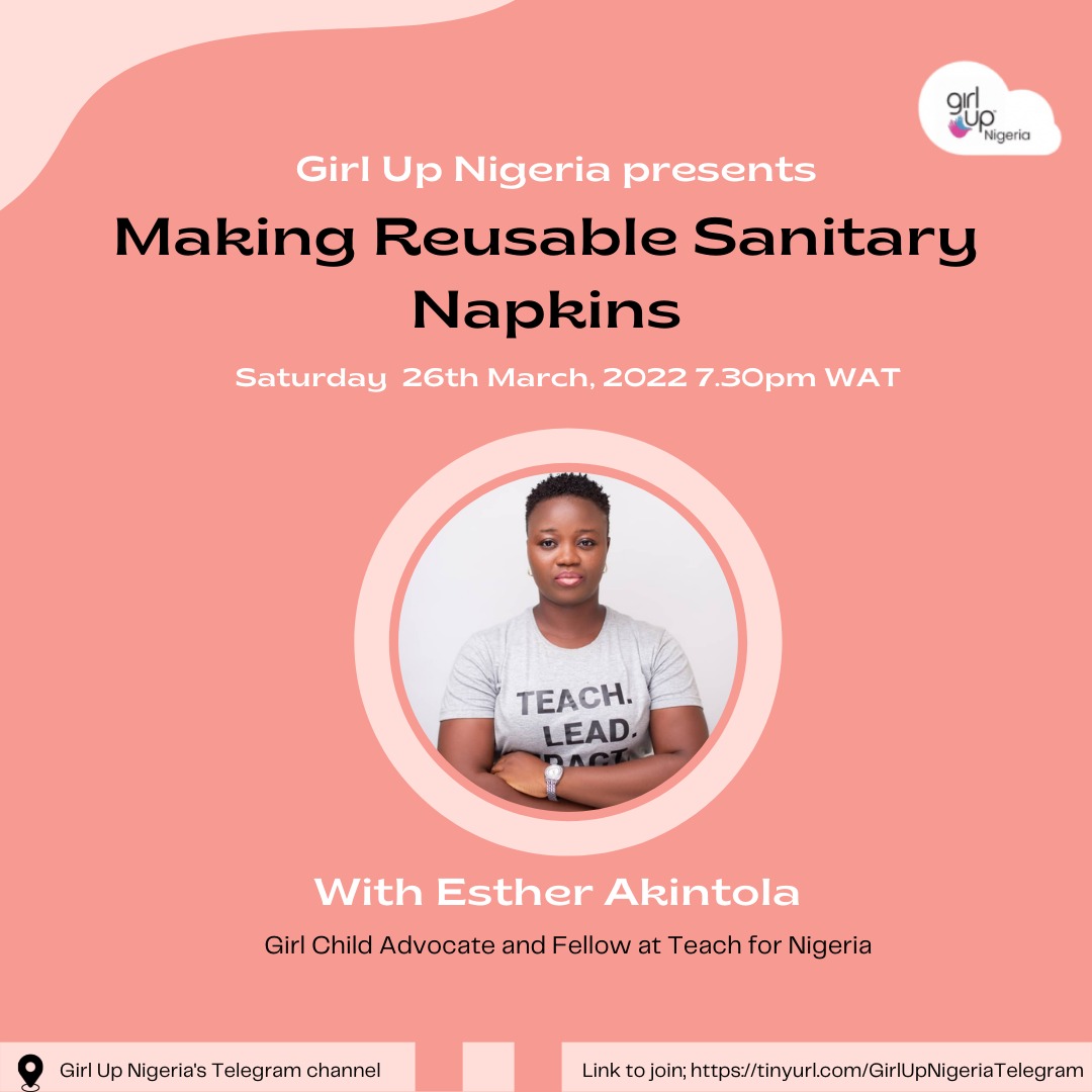 GirlUpNig's tweet photo. #GirlUpNigeria places a premium on ensuring that girls & women have access to safe menstrual hygiene products, preserving girls' right to education, & promoting gender equality.
As a result, we are holding a #SkillProgram titled "MAKING REUSABLE SANITARY NAPKINS."
#reusablepads https://t.co/DazUFqT3qu