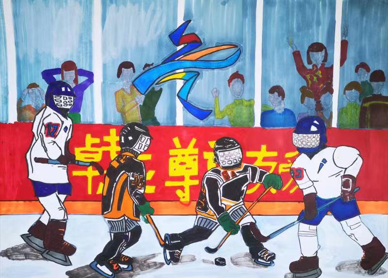 🏒#IceHockey through children's eyes. 💞Which ice hockey moment was your favourite at #Beijing2022? #BingDwenDwen 🐼 #ShueyRhonRhon 🏮 #TogetherForASharedFuture 🤝
