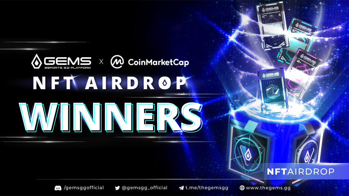 gemsgg_official's tweet photo. 📣 The results are in for the #GEMS X @CoinMarketCap NFT Airdrop!

💰 Click the link below to see the winners &amp; a recap of the event!👇
https://t.co/0WMa03PSyf

Thank you to all participants and congrats to our winners! https://t.co/cA0P5mcOp3