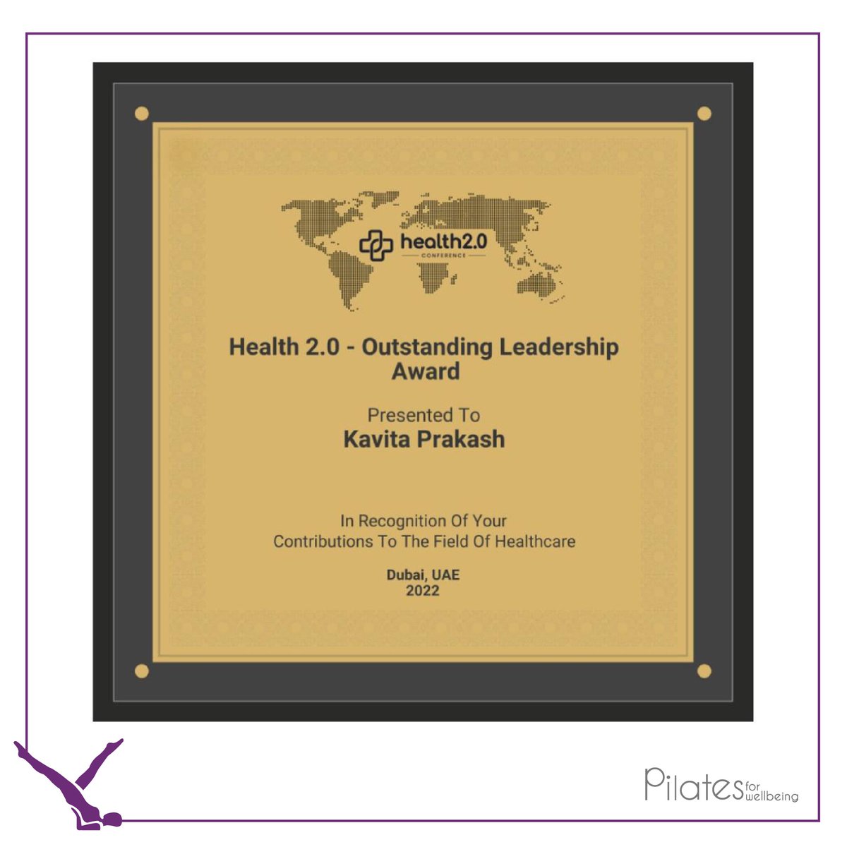 Congratulations to Kavita our Founder, for winning the Health 2.0 Outstanding Leadership Award. Her work in prioritising wellbeing over fitness has changed many lives and she continues to be an inspiration to us all! #PilatesForWellbeing #classicalpilatescentreindia