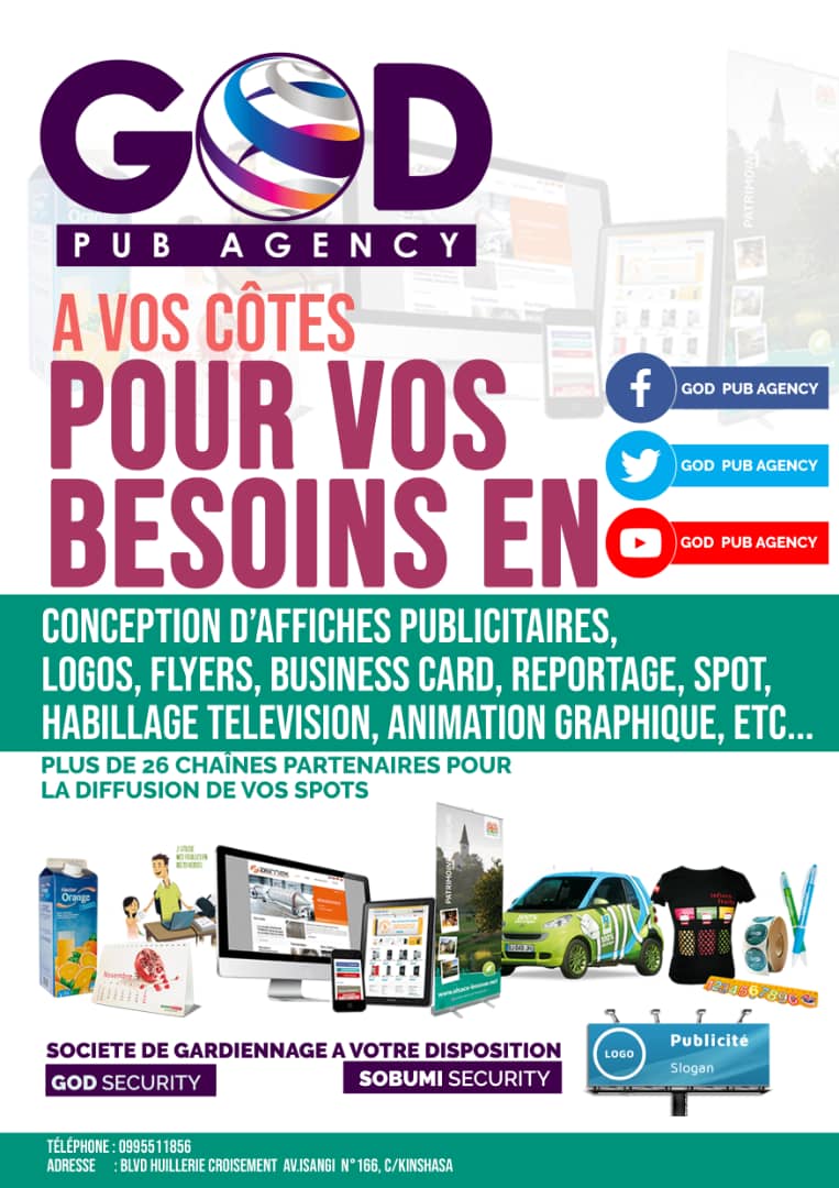 GodPlus15's tweet photo. Bonjour à tous, voici notre agence de publicité GOD PUB AGENCY, a votre disposition contacter nous au +243 816467669 https://t.co/OXHT4AC4By