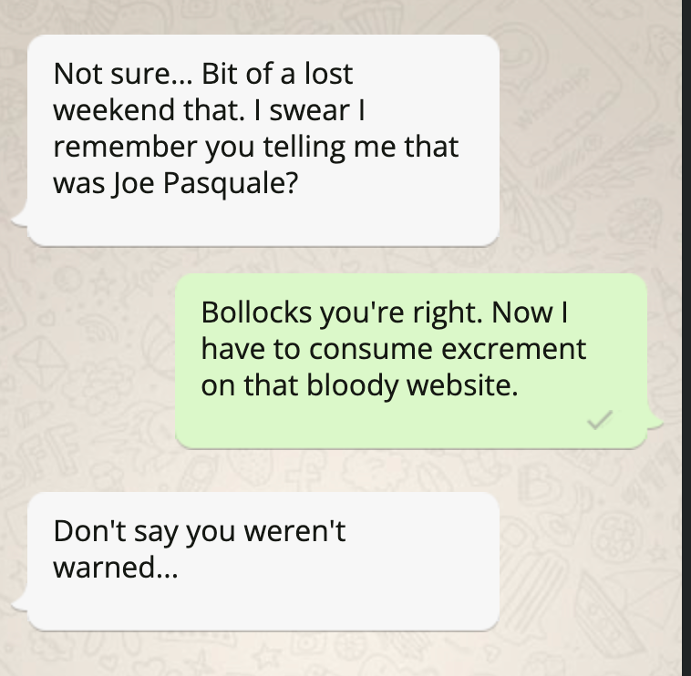 auldenjc's tweet photo. Well, I suppose I do in fact owe you an apology. Sorry about that. As Giles said, it was something of a wild weekend. https://t.co/abN20iO38l
