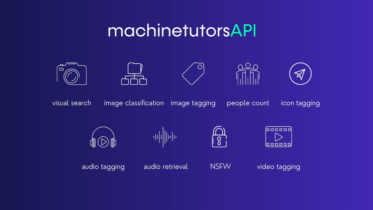 machinetutors's tweet photo. With @machinetutors image, text, video, and audio recognition #API services, content analysis becomes simpler.

Identify,classify, &amp; tag objects,people,text,scenes, activities,perform #visualsearch,analyze facial attributes such as age,gender,emotion, &amp; detect NSFW content.
#AI https://t.co/IPg4FtgRh0