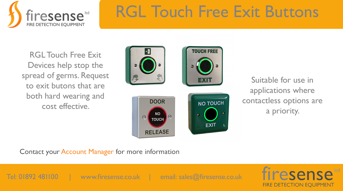 Firesenseltd's tweet image. The range of Touch Free Exit devices from @RGLElectronics are both hard wearing and cost effective. 

With a wealth of features across the range contact your Account manager to see which one may be suitable for your install. 

#exitbutton #touchfree #requesttoexit #contactless
