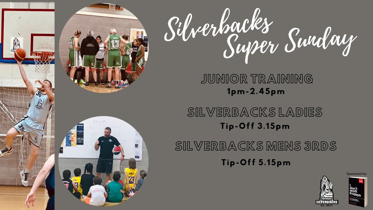 SilverbacksBB's tweet photo. Silverbacks Super Sunday (27th) at @YateleyManorSch 
As always, we'd love your support if you can make any of the games 👏 🥁
See you there! 
Coach @PeteDaines 👍

#silverbacks #supersunday #basketball #juniorbasketball #ladiesbasketball #mensbasketball #basketballtraining https://t.co/Z5esTKzXk4