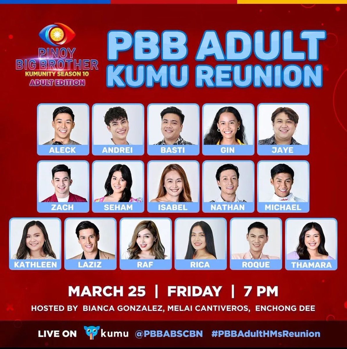 I can’t wait to see you all on out reunion on kumu later🤩

It will be exciting!!!