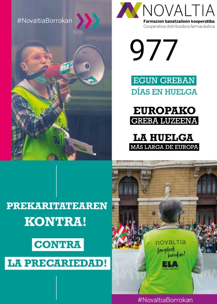 NovaltiaGreban's tweet photo. Hoy nos concentramos en #Bilbao en Abando contra LOS DESPIDOS, LA EXTERNALIZACION Y LA PRECARIEDAD LABORAL EN @Novaltia JO TA KE IRABAZI ARTE!!! #NovaltiaBorrokan #cerodespidos https://t.co/X3ovByVEL9