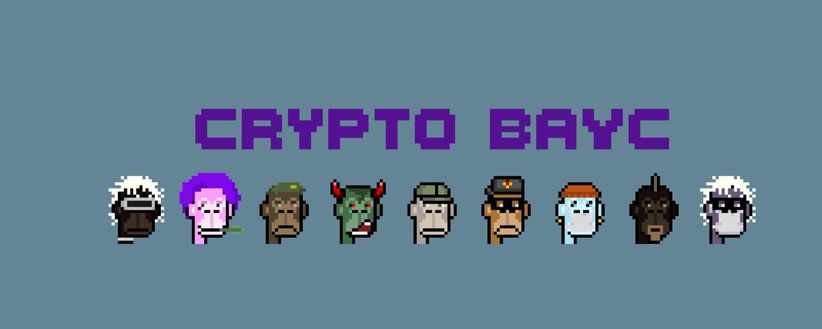 IamFayeAmanda's tweet photo. Meet @Crypto_BAYC 🐵We are true degens and inspired by #NFT history. Our identity is a fusion of two iconic characters; #BinaryApes. 

Floor Price : 0.006 #ETH📈

Now, you can be OG, VIP with many benefits.

discord https://t.co/CWRBotCqQp

opensea https://t.co/f4FdnJu8aT #nfts https://t.co/CUWLhFVu7d