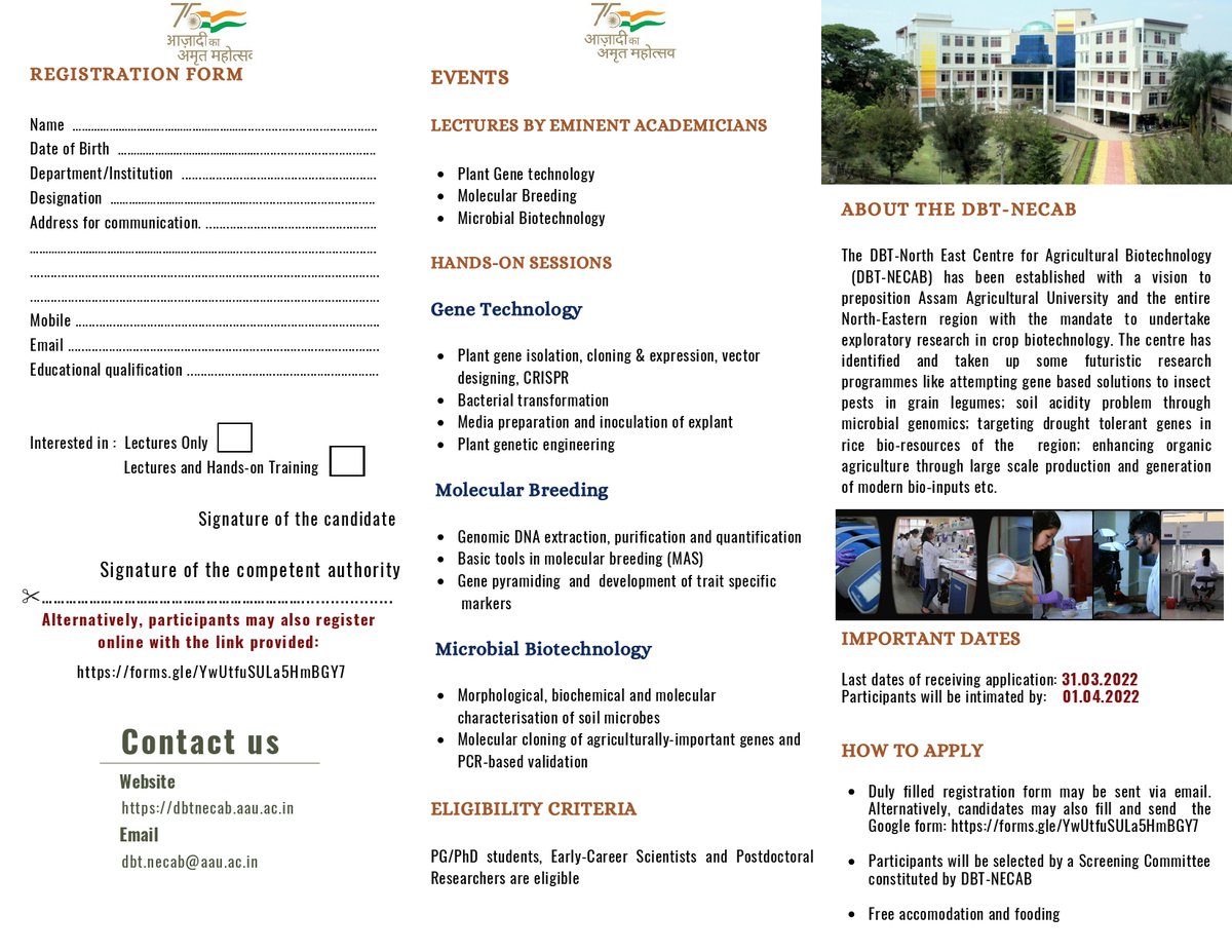 DBT-NECAB, Assam Agricultural University, Jorhat tweet media