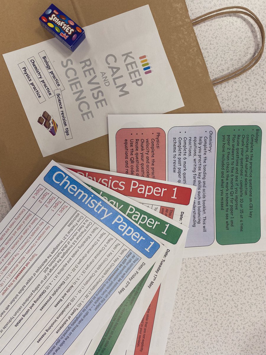 g12glb's tweet photo. Inspired by @coffeychemistry to send our first cohort of Y11 @jebelalischool away with Science revision packs for spring break #edexcel #gcsescience https://t.co/UdwDRNqDuJ