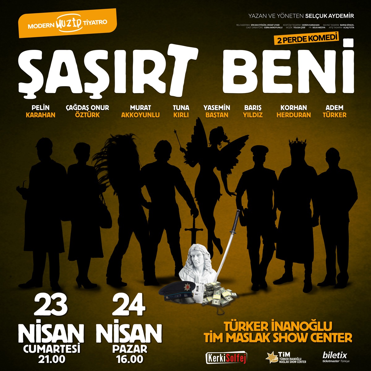 TimShowCenter's tweet photo. Yılın en iddialı Tiyatro oyunu ‘’Şaşırt Beni’’ 23 Nisan Cumartesi Saat 21.00 / 24 Nisan Pazar Saat 16.00’da Türker İnanoğlu Tim Maslak Show Center’da sizlerle. https://t.co/98uSDRSkz4