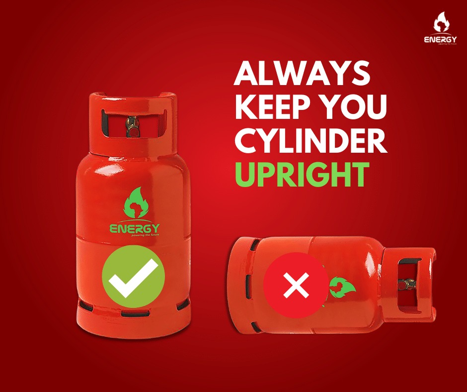 EnergyUganda's tweet photo. Safe cooking is good cooking. Your safety too is important for us. After cleaning your gas cylinder, avoid leaving it lying horizontal, it's safe and recommended to keep it in proper upright position https://t.co/dY4aneqPUz