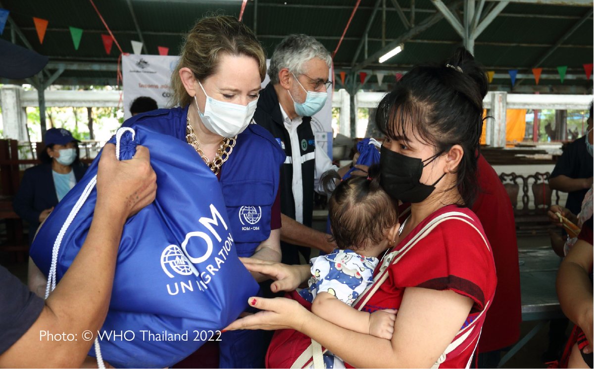 IOMThailand's tweet photo. On 24 March, DDG @AmyEPope visited the Pathum Thani province where IOM, @WHOThailand &amp; @wvthai  are working to facilitate #migrantinclusion in Thailand’s #COVID19 vaccination campaign. Nearly 1,200 migrants have received their first dose of COVID-19 vaccine through our programme. https://t.co/zudrQeHmjB