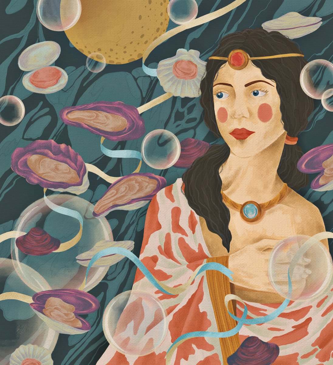 One left edition for this "Oyster Lady"! (1/16) Collect her on <a href="/objktcom/">objkt</a> → objkt.com/asset/hicetnun… 💙🦪✨ #tezos #objkt #nftart #nftcollectors