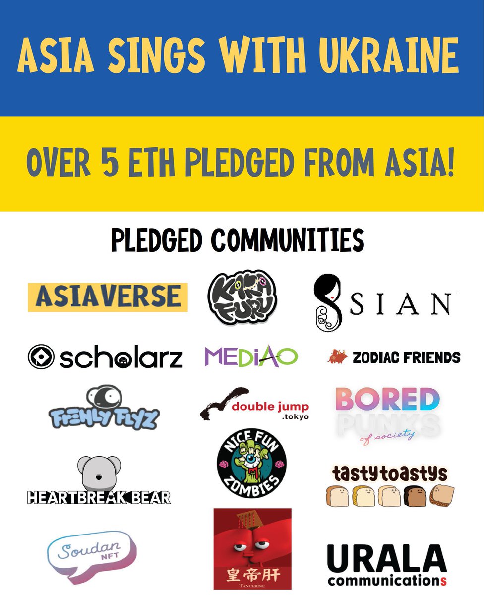 nicefunzombies's tweet photo. We’re proud to be doing our little part together with many of our fellow friends from Asia. Thank you @asiaverseworld and @TheNFTAsian for coordinating this. ❤️ https://t.co/EHFWonWxEo