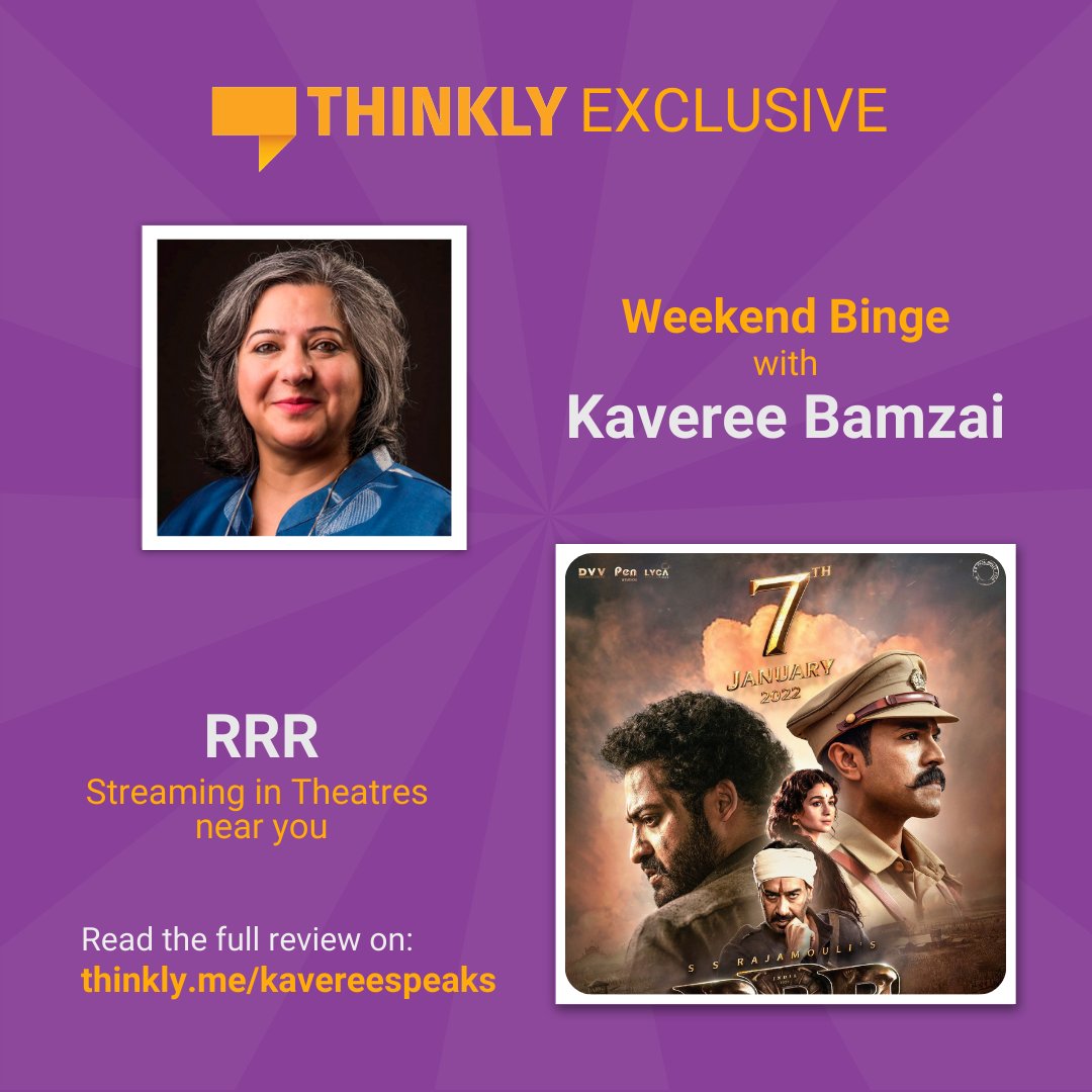 mythinkly's tweet photo. We are back again with a perspective by @kavereeb on what is worth your time to entertain you on the weekend. Too many Rs in Rajamouli's Rise, Roar. Revolt. But does it live up to the hype around it?
Link: https://t.co/fTOWkNezEG
#movie #RRRreview #AjayDevgn #RRRMoive https://t.co/4uy9xjVBZ4