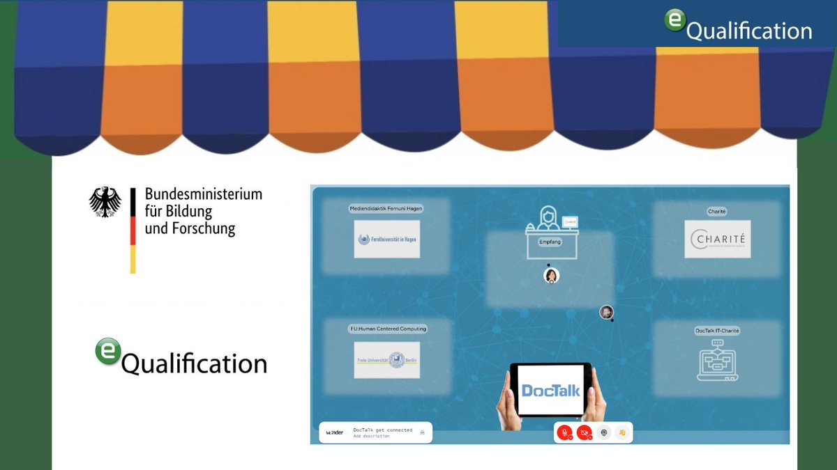 Treffen Sie unser interdisziplinäres Team heute live um 10:00-11:30 Uhr : app.wonder.me/?spaceId=06fa3… 
im Rahmen der eQualification2022
#eQuali22 <a href="/BMBF_Bund/">By Ethical Hacker</a> <a href="/DLR_pt/">DLR Projektträger</a>