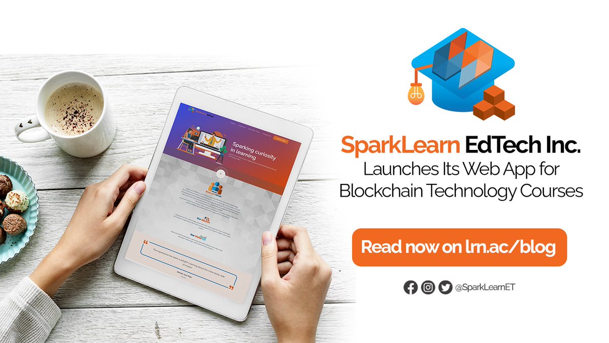 SparkLearnET's tweet photo. A new article is up now! SparkLearn EdTech Launches Its Web App for Blockchain Technology Courses by @mrmesias819.
Read here: https://t.co/A18b7swOs1
#SparkLearnEdTechBlog #WebAppLaunch #SparkLearnEdTech https://t.co/fX2Ko6MCdl