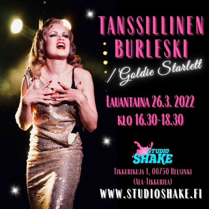Tanssillinen burleski -workshop: burleskiasennetta, tanssillista liikuntaa, itseilmaisua &amp; omasta kehosta<a href="/tag/burleski"class="tags"><span>#burleski</span></a>