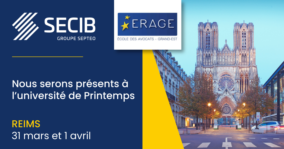SEPTEO_AVOCATS's tweet photo. 📢 [#Événement]

📅 L'équipe #SECIB sera présente à l'université de Printemps de l' @ERAGE_ à Reims du 31 mars au 1er avril

🙌 Retrouvez-nous à notre stand entre deux ateliers pour échanger sur les nouveaux défis de la profession

📍 Hôtel de la Paix - Reims

#Avocats #Droit https://t.co/LDlZpktYDu