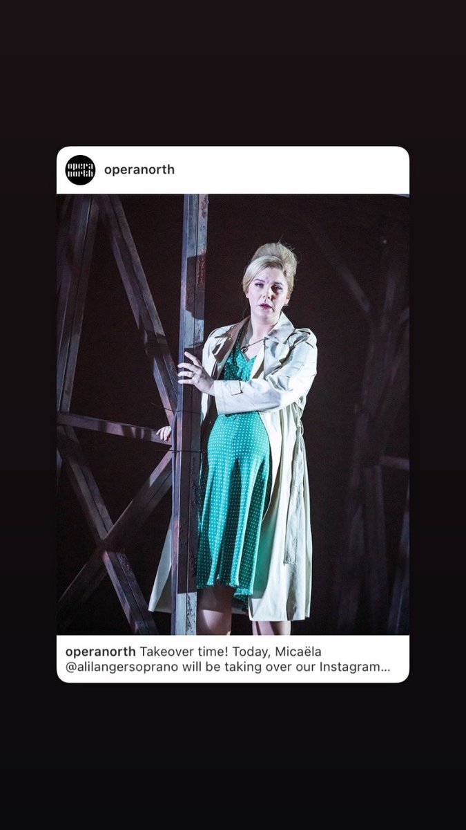 AliLanger's tweet photo. Iโll be taking over @operanorth Instagram today! Tune in for lots of backstage antics and youโll also see how covers and understudies are saving shows left, right and centre at the moment! #instatakeover #ONCarmen #micaela #backstageantics https://t.co/DSLlpVZLSo